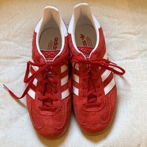 Adidas Women’s Bold Orange/Cloud White Indoor Gazelle Sneakers- 8.5